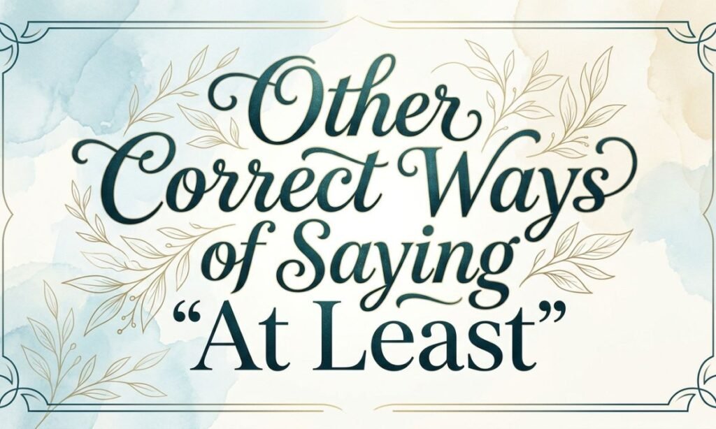 other-correct-ways-of-saying-at-least